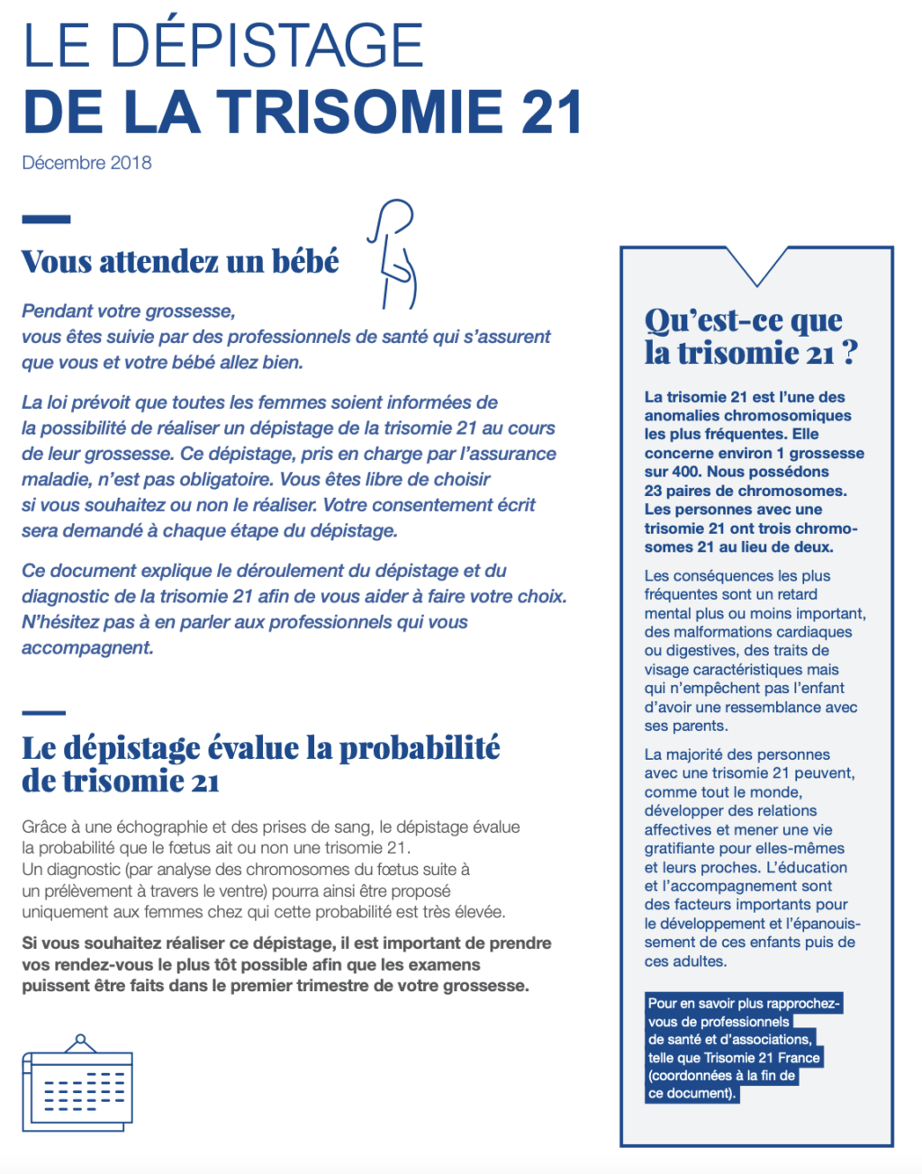 photo 1ère page pdf dépistage de la trisomie 21
